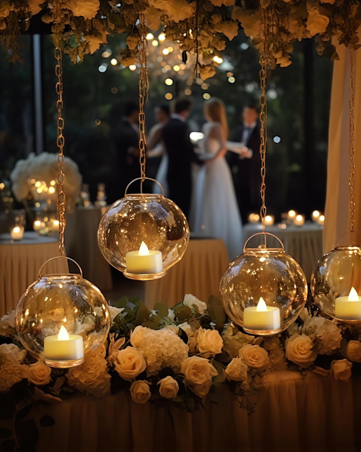 Homemory 50-Pack Flameless LED Tea Lights Candles Battery Operated, 200+Hour Fake Electric Candles TeaLights for Votive, Halloween, Ofrenda, Diya, Wedding Centerpiece Table Decor, Funeral, Christmas