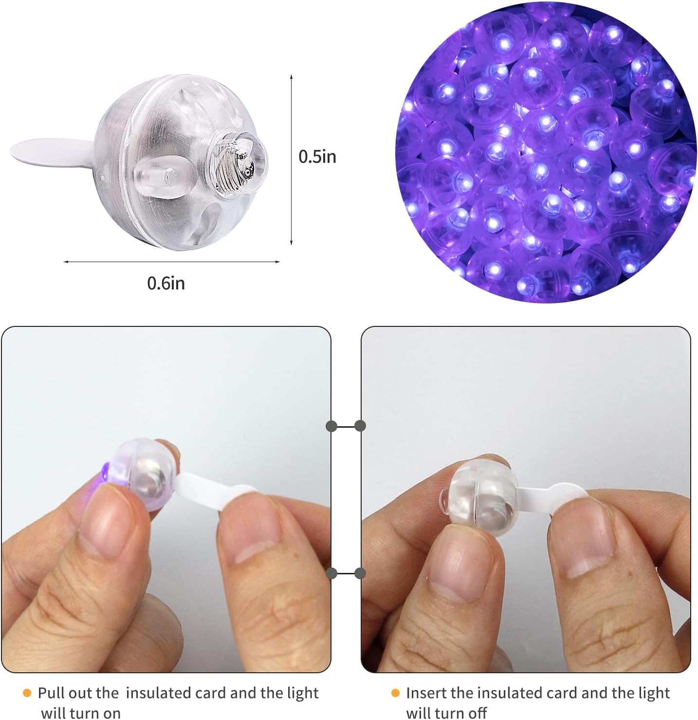 Aogist 200pcs Purple Balloon Light,Long Standby Time Waterproof Mini Ball Light,Round LED Flash Lamp for Paper Lantern Balloon Party,Wedding,Birthday,Festival,New Year and Christmas Decorative