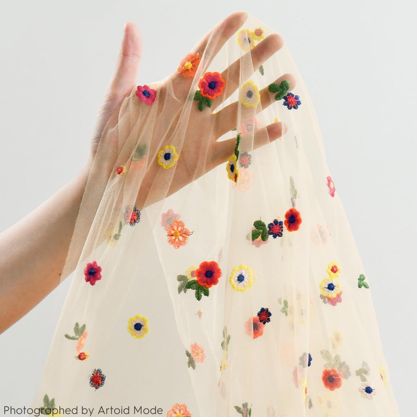 Artoid Mode 3PCS Champagne Embroidery Daisy Gauze Table Runner 120 Inch 10FT, Seasonal Sheer Kitchen Dining Holiday Wedding Birthday Table Decor for Home Party