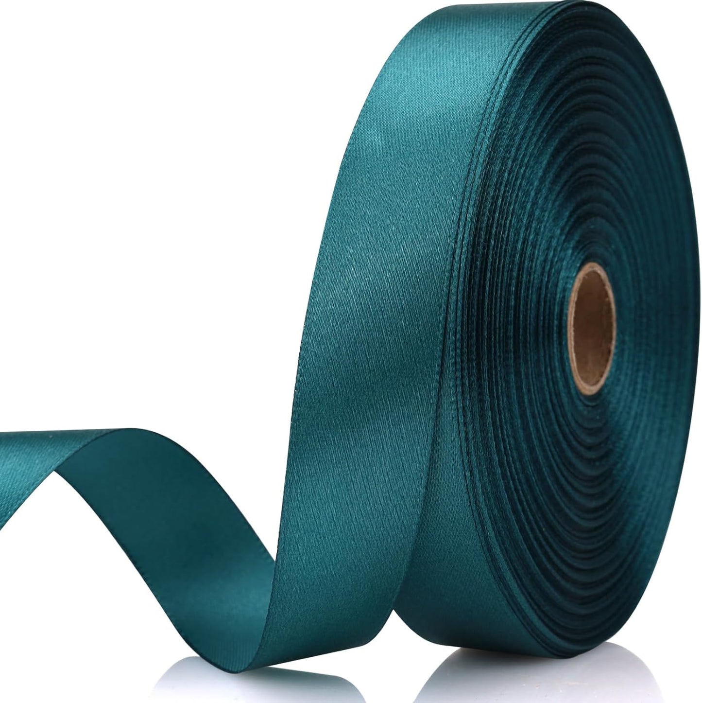 Greenish Blue Ribbon 7/8 Inch 60 Yards Satin Craft Ribbon-Single Face Polyester Ribbon for Handmade Roses,Gift Wrapping,Timeless Flower,Bouquets,Wedding and Party Decoration