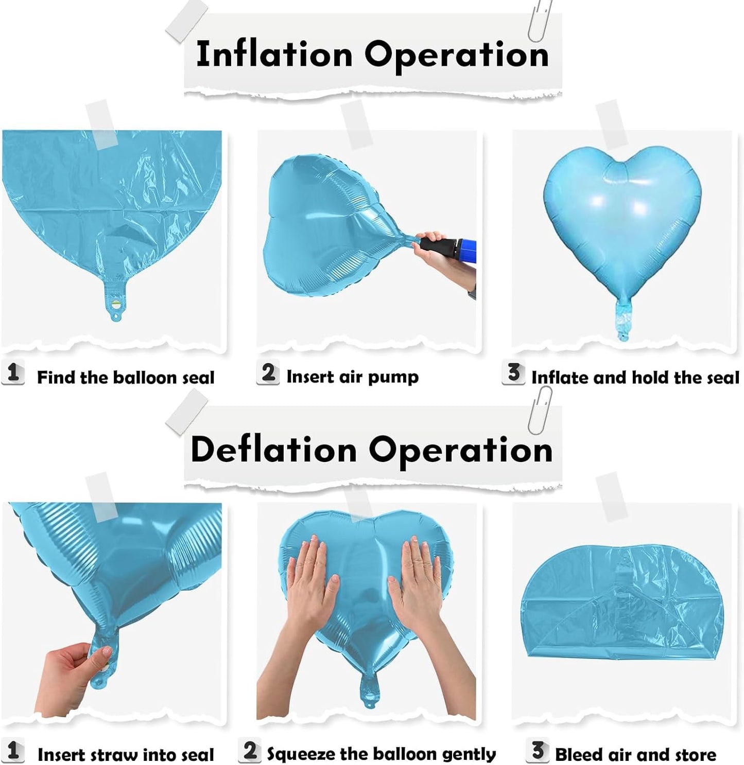 Pink Blue Heart Balloons, 18 Inch Pastel Blue Pink Foil Heart Balloons Pearl Pink Blue Heart Shape Mylar Balloons Baby Blue and Pink Party Balloon for Baby Shower Gender Reveal Birthday