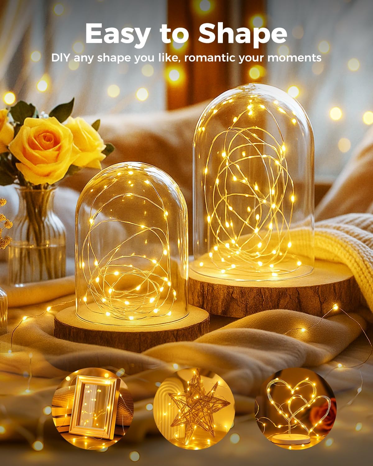 btfarm 3 Pack Fairy Lights Battery Operated, 7FT 20 LED Mini String Lights Waterproof Silver Wire for Mason Jars Centerpiece Table Crafts Bedroom Christmas Decoration, Warm White