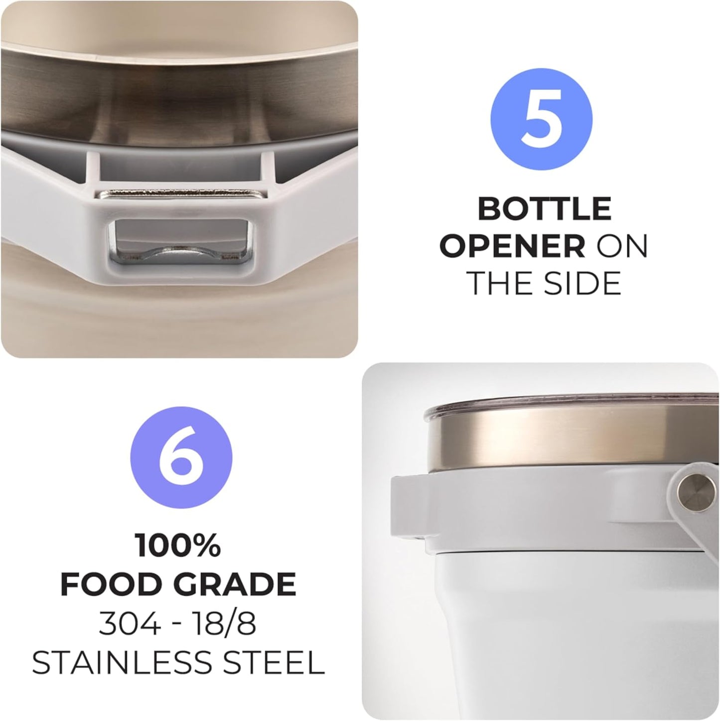 Large Insulated Ice Bucket with Lid – Stainless Steel Ice Bucket and Scoop – Ice Buckets for Parties, Bars – Ice Bucket with Lid and Scoop – Outdoor Ice Bucket, Champagne (Natural Stainless)