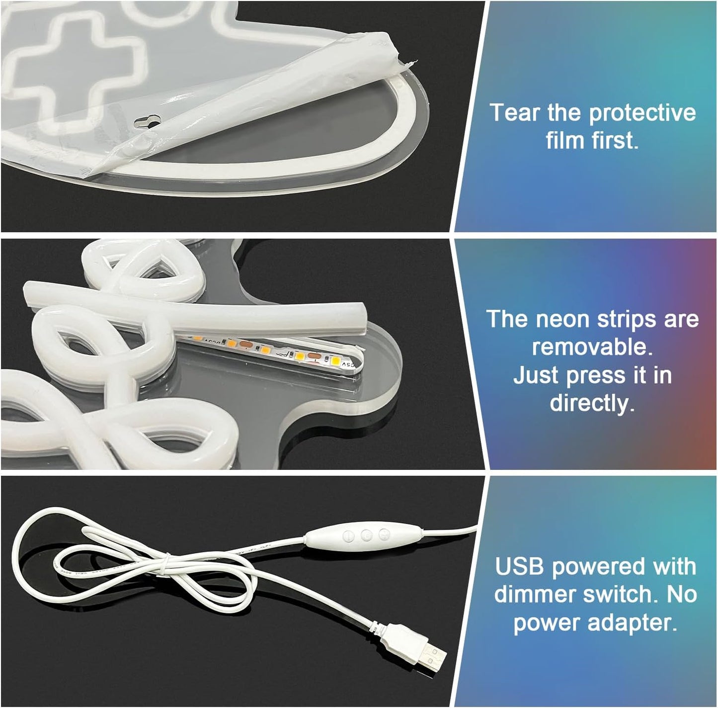 Don't Worry Beer Happy Neon Sign,Bar Sign,Beer Neon Sign,USB Powered with Dimmable Switch,Neon Signs for Wall Decor for Bar,Club,Party,Neon Signs for Man Cave