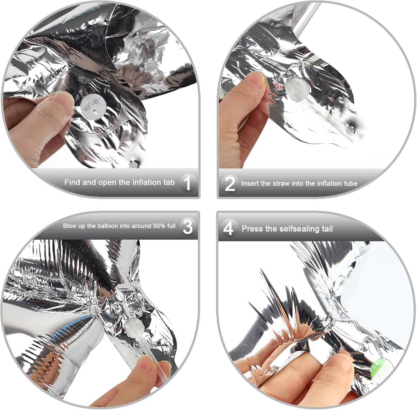 40 Inch Big Silver Number 2 Balloon Birthday Decoration, Number 2 Helium Balloon 12 20 22 23 24 26 28 32 42 Celebration, Boy Girl Baby Anniversary Party Graduations Supplies Decorations