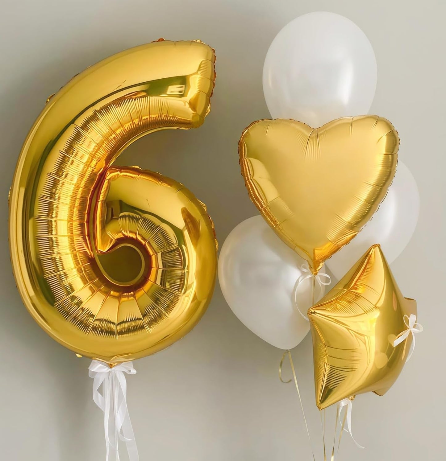 Gold 5 Balloon Number,40 Inch Number 5 Balloon Large Gold 5 Foil Mylar Helium Balloon for Birthday Party Decorations