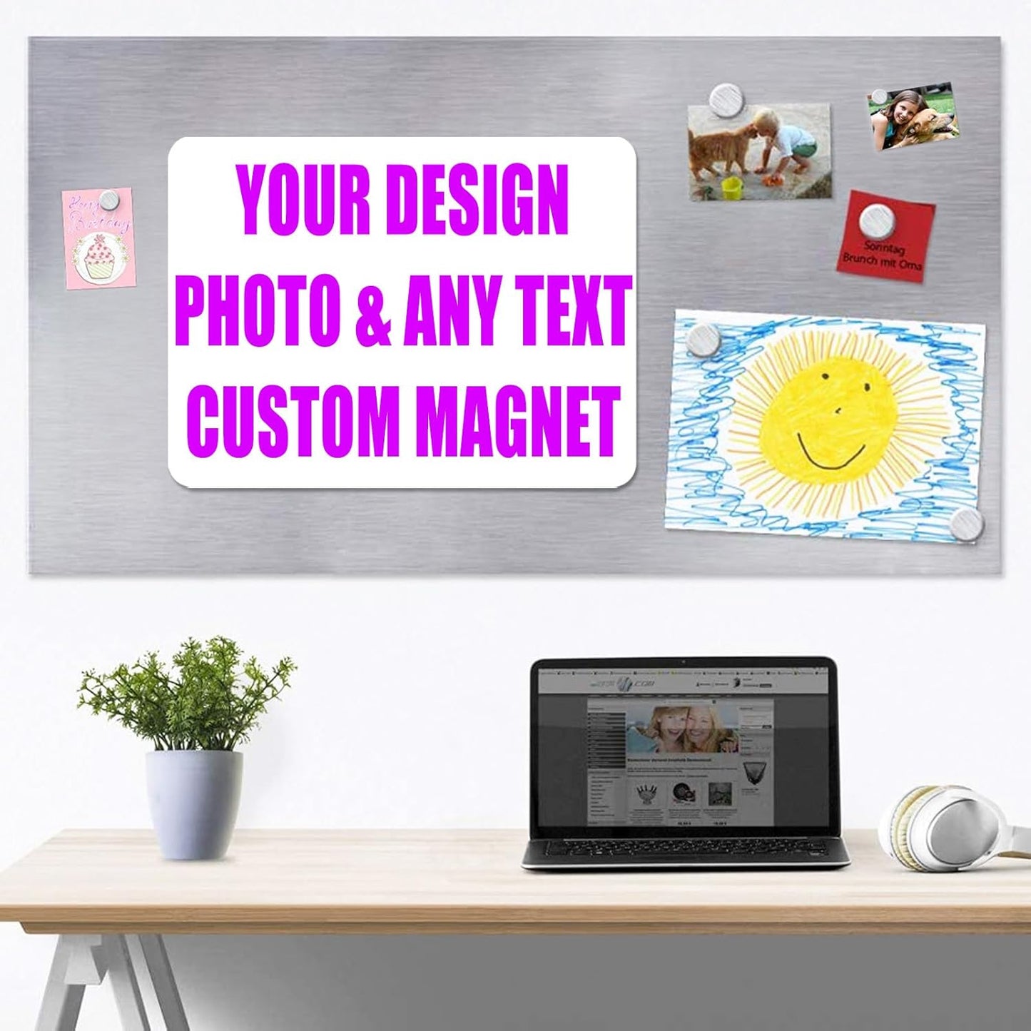 KETABAO – 15" Heart Custom Refrigerator and Car Magnets - Personalize with Photos of Your Home, Office and Vehicle