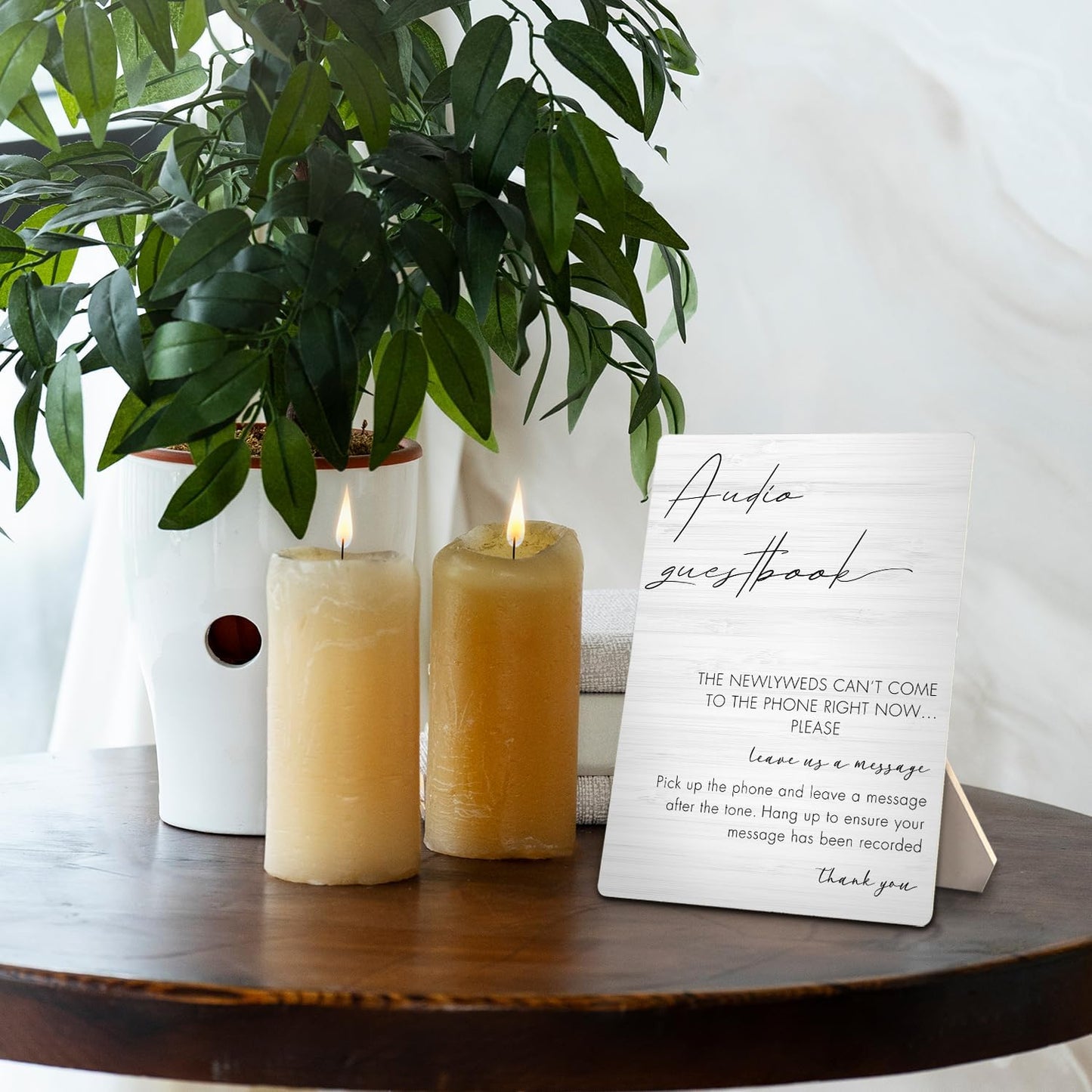 Audio Guestbook Sign, Wedding Guestbook Wooden Sign Stand 5x7inch, Message Audio Guest Book Wedding Sign Stand, Wedding Signs for Reception, Wedding Table Decorations, Wedding Table Sign