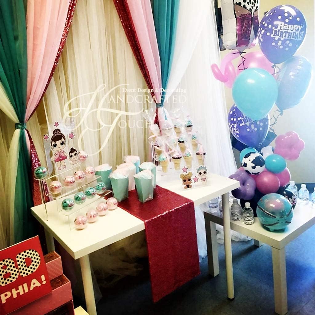 Eternal Beauty Red Table Runner for Wedding, 2PCS-12x108 Sequin Table Runner Decorations for Birthday Parties, Banquets, Graduations,Christmas