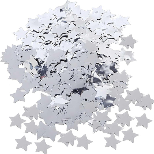 Silver Star Foil Confetti Beautiful Metallic Table Confetti Glitter for Fill Balloons, Wedding,Birthday,Party,Festival Decoration(8000PCS)