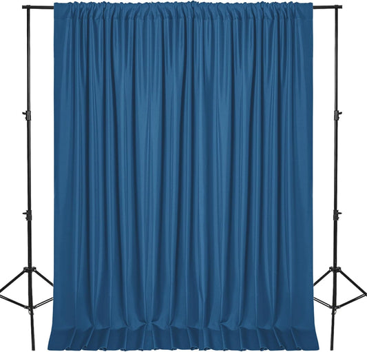 DWCN 10x10 FT Backdrop Curtains for Parties, Photography Backdrop Drapes with Rod Pockets for Wedding Decorations Stage Birthday Family Gatherings, 2 Panels 5ft x 10ft, Royal Blue