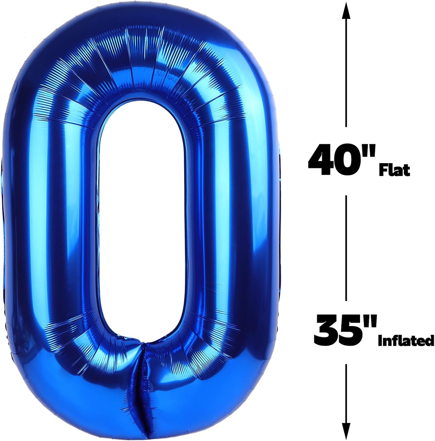 Blue Jumbo Number 80 Balloon 40 Inch, Men Women 80 Birthday Supplies, Foil Helium 80 Birthday Giant Balloon, Mylar Blue Number Balloons Anniversary Decorations
