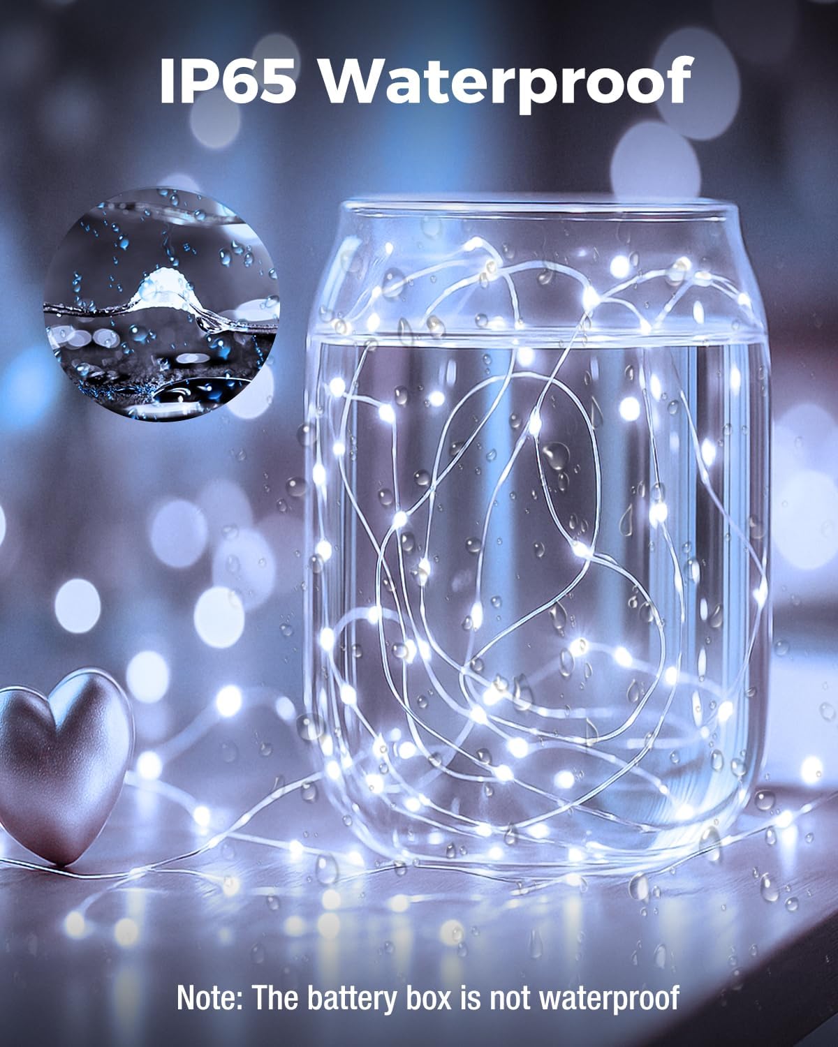 btfarm 12 Pack Fairy Lights Battery Operated, 7FT 20 LED Mini String Lights Waterproof Silver Wire for Mason Jars Centerpiece Table Crafts Bedroom Christmas Decoration, Cool White