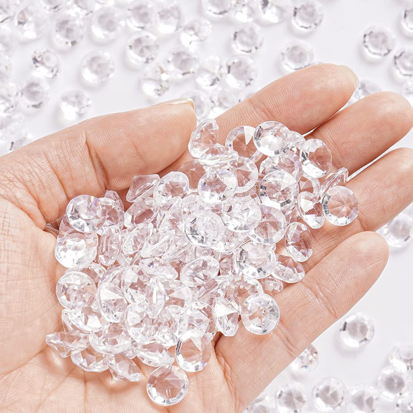 Acrylic Diamonds, 2000PCS 10mm Clear Crystals Gems Table Scatter Gemstones for Decoration Wedding Party Birthday Bridal Shower Vase Fillers