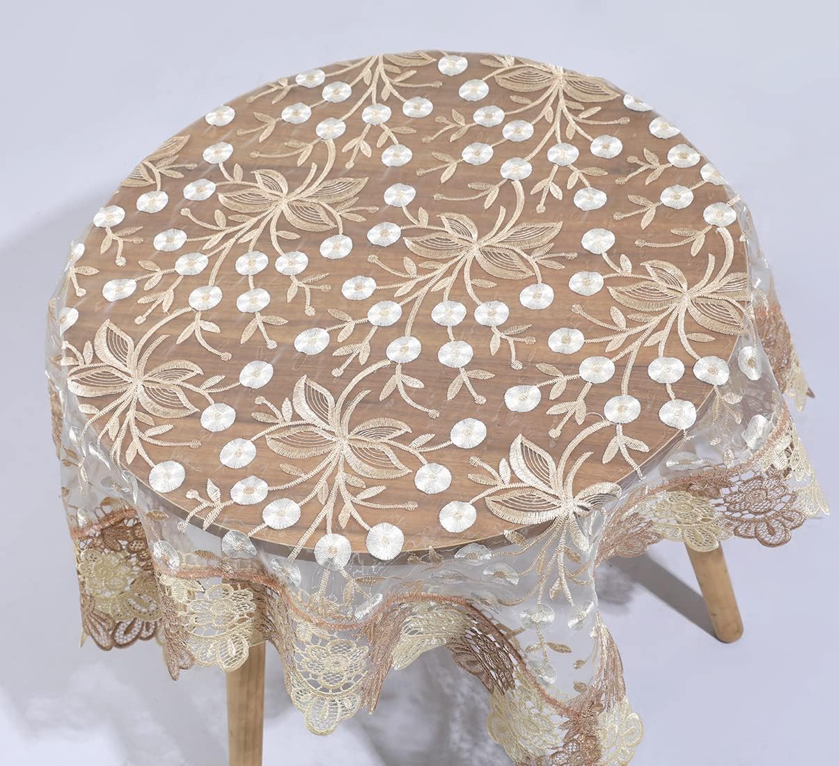 vctops Damask Lace Patchwork Tablecloth Luxury Square Small Table Cover Elegant Floral Embroidered Lace Table Cloth for Party Kitchen Dinning Picnic Decoration (Type H,22"x22")