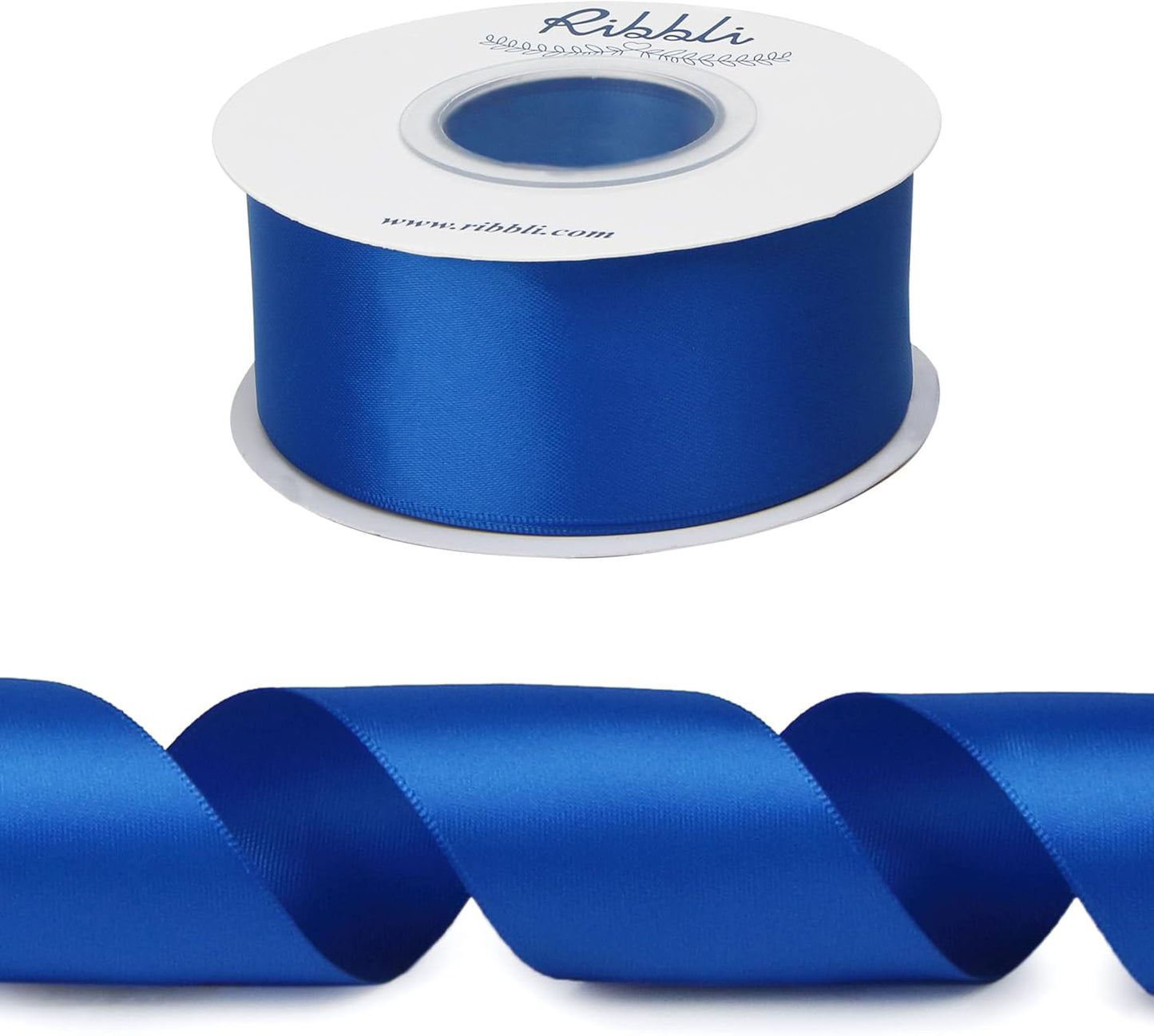 Ribbli Royal Blue Double Faced Satin Ribbon,1-1/2” x Continuous 25 Yards,Use for Bows Bouquet,Gift Wrapping,Wedding,Floral Arrangement