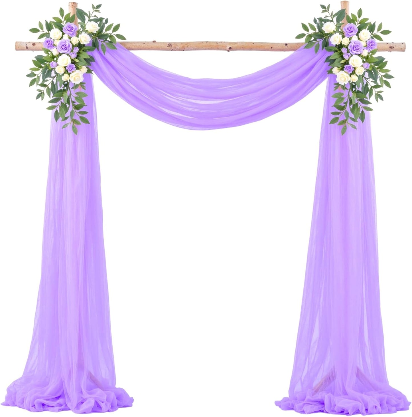 Lavender Purple Arch Draping Fabric for Wedding, 60" x 26Ft Chiffon Drapery Fabric Drapes Backdrop for Wedding Ceremony Baby Shower Bridal Shower Decoration(1 Panel)