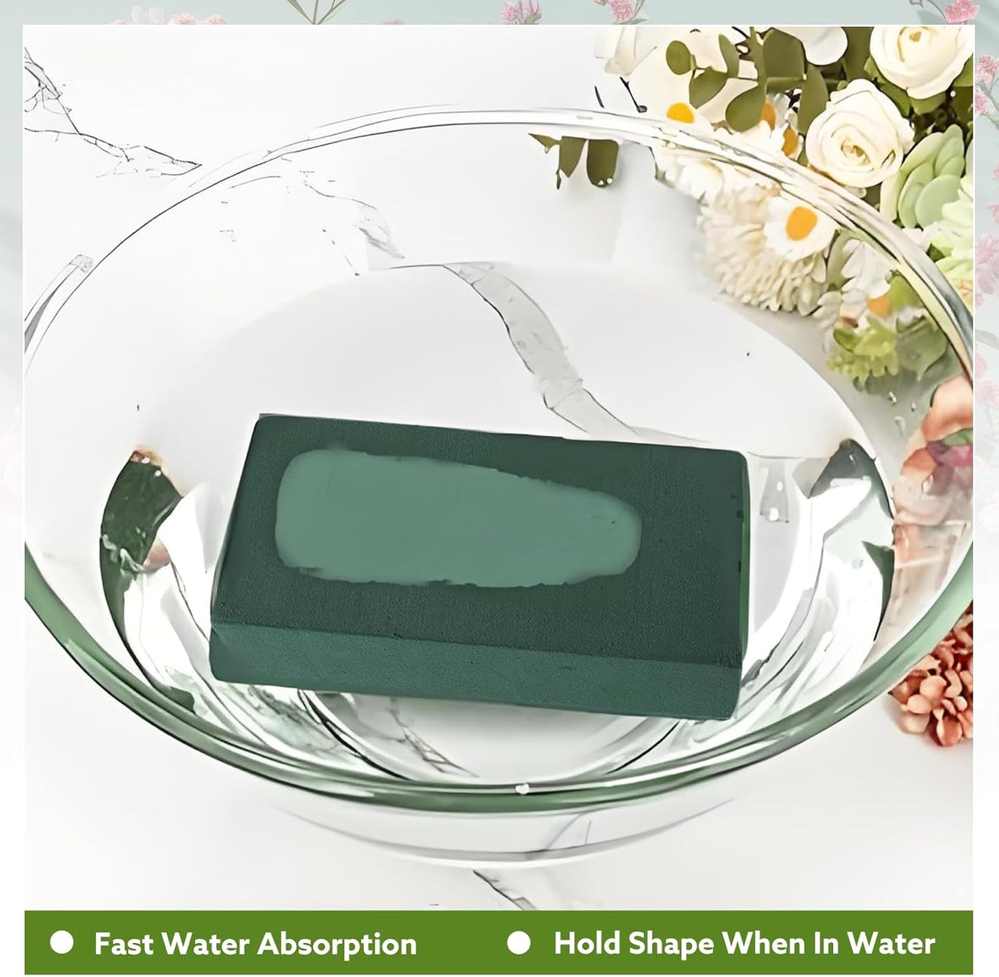 8Pcs Floral Foam Blocks for Fresh and Artificial Flower Arrangements, (7.8" L x 3.5" W x 2.4" H) Flower Foam Bricks Florist Foam for Wedding, Birthdays, Home, Office,DIY Craft