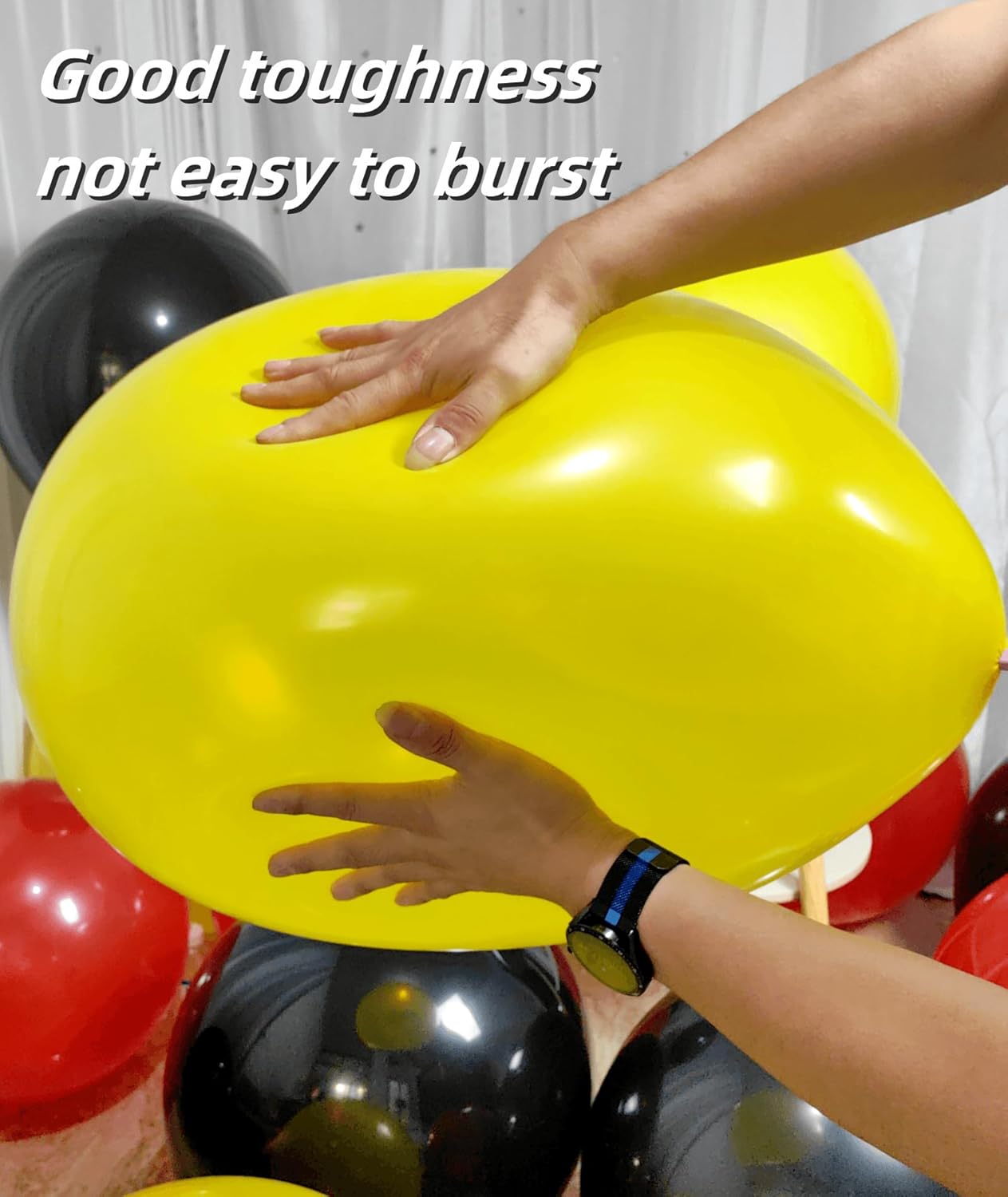 90 Pack red Yellow Black Balloons 100 of each of the 3 colors 18 inch Large Red Yellow Black Latex Party Balloon Bulk for Various Party Events Decorations