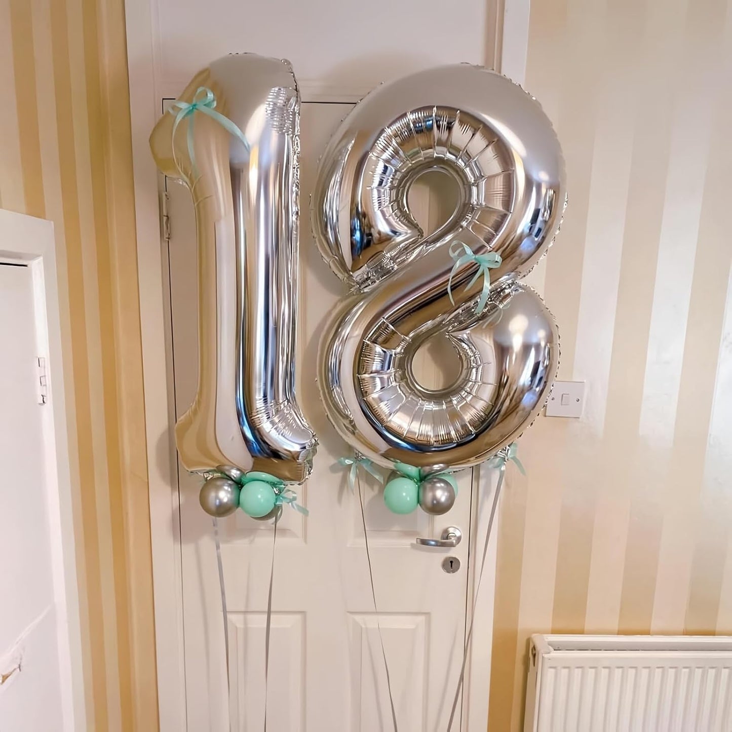 Silver 9 Balloon,40 Inch Number 9 Balloon,9 Birthday Balloon Decorations,Helium Silver 9 Balloon Number for Birthday Party Decorations