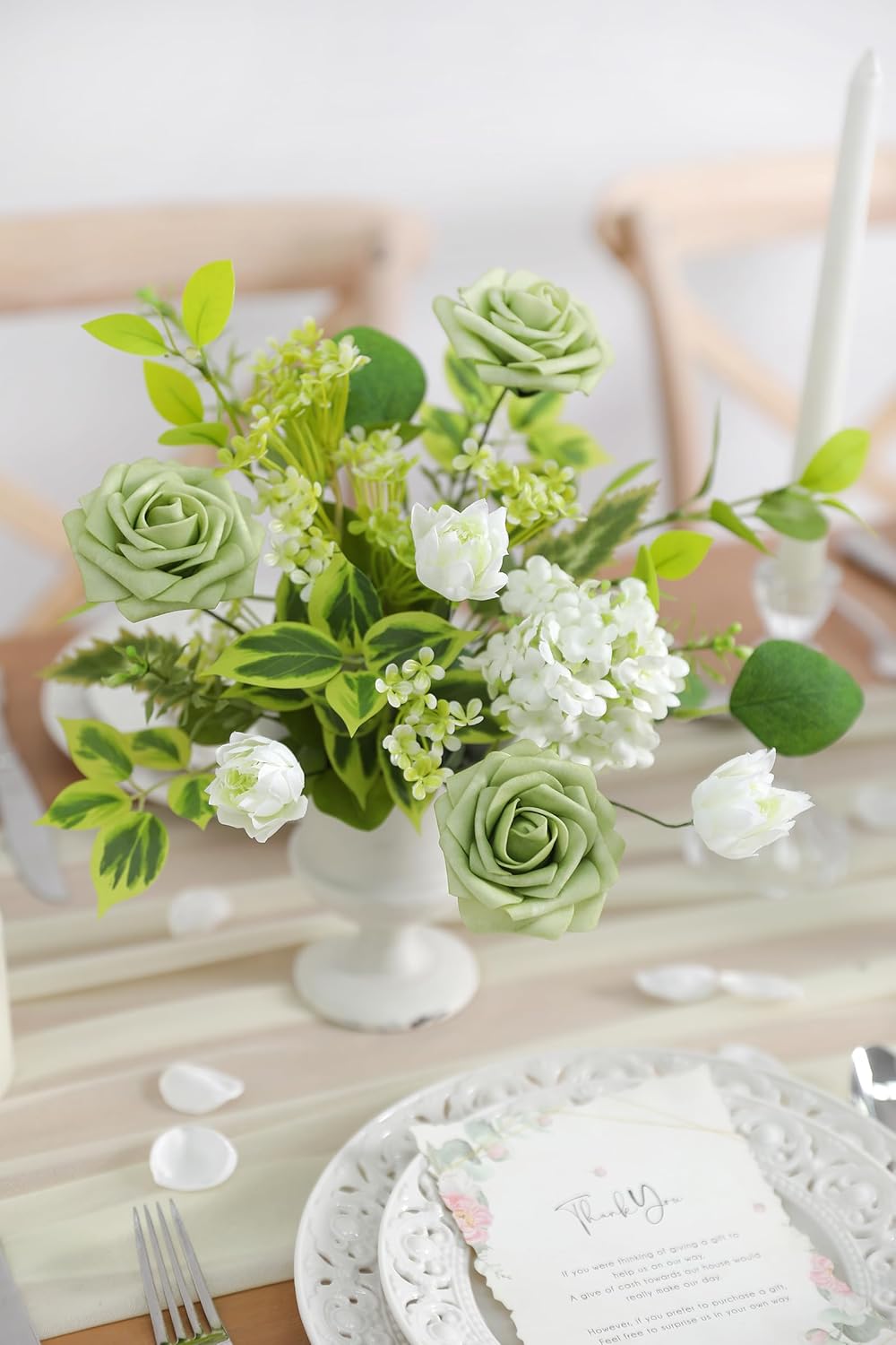 Serra Flora Artificial Greenery Stems Box Set,(Pack of 42pcs) with 7 Kinds of Faux Pink Green Filler for DIY Bridal Bouquets Wedding Floral Arrangement Table Centerpieces