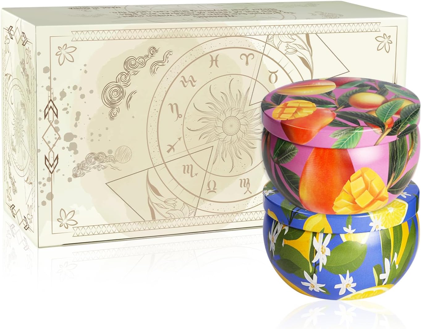 2 Pack Lemon and Mango Flavors Scented Candle 2.5 oz Aromatherapy Candles for Home Decor Candle,Party,Travel, Spa, Bath, Yoga