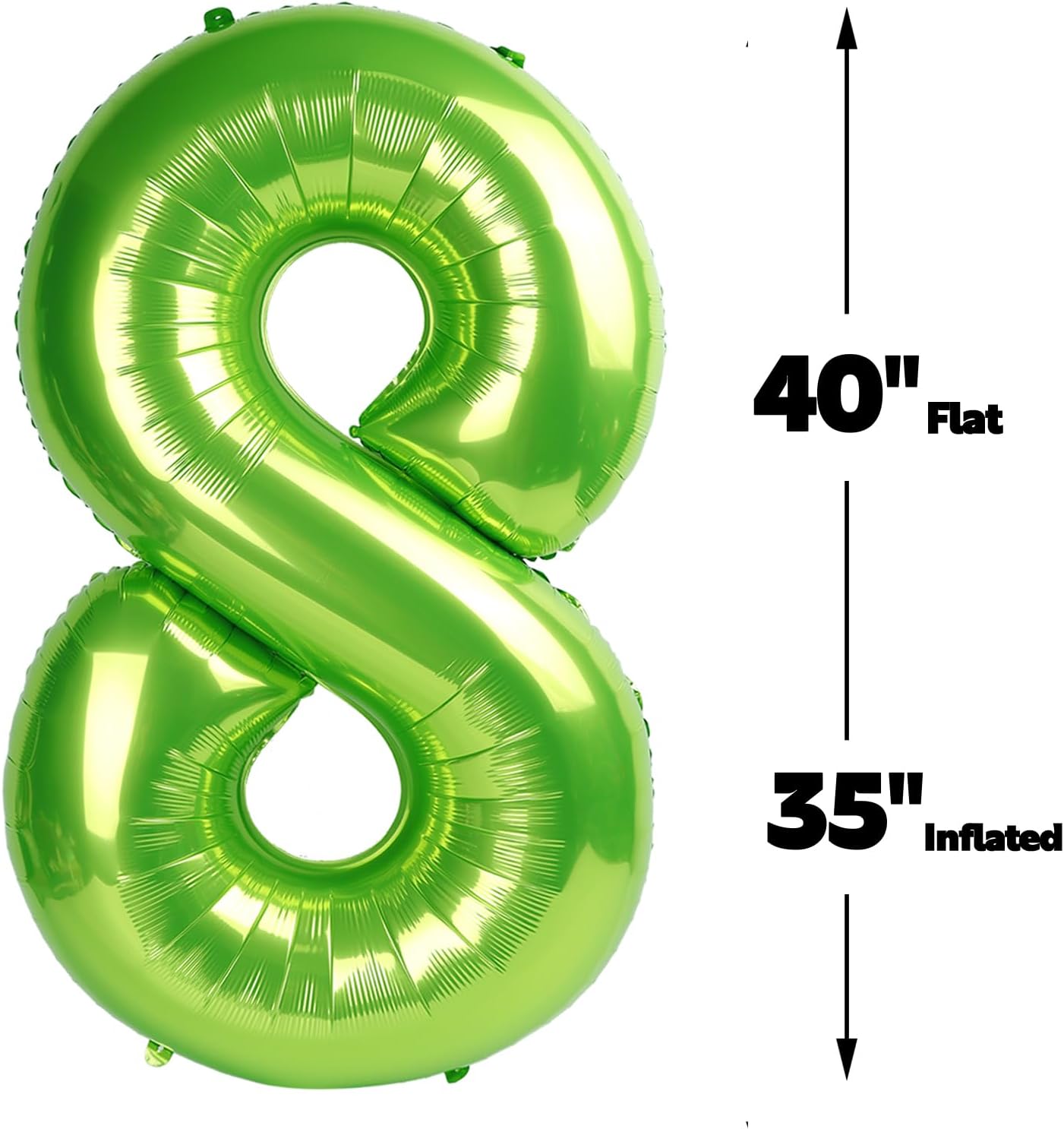 Helium Foil Light Green Number 8 Balloon 40 Inch, Mylar Eight Numbers 8 18 28 38 48 58 80 88 Birthday Balloons, Light Green Women Men Anniversary Graduations Party Supplies
