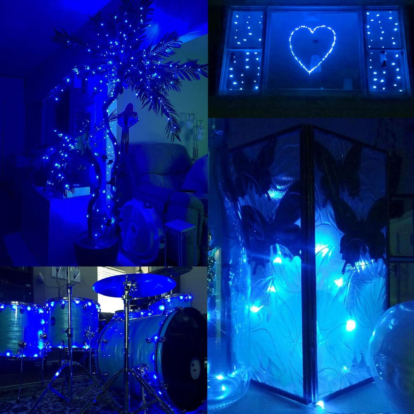 66Ft 200LED Fairy Lights Plug in, Waterproof String Lights Outdoor & Indoor 8 Modes with Timer, Christmas Light Bedroom Decor, Twinkle Light for Girl's Room Garden Christmas Decorations (Blue)