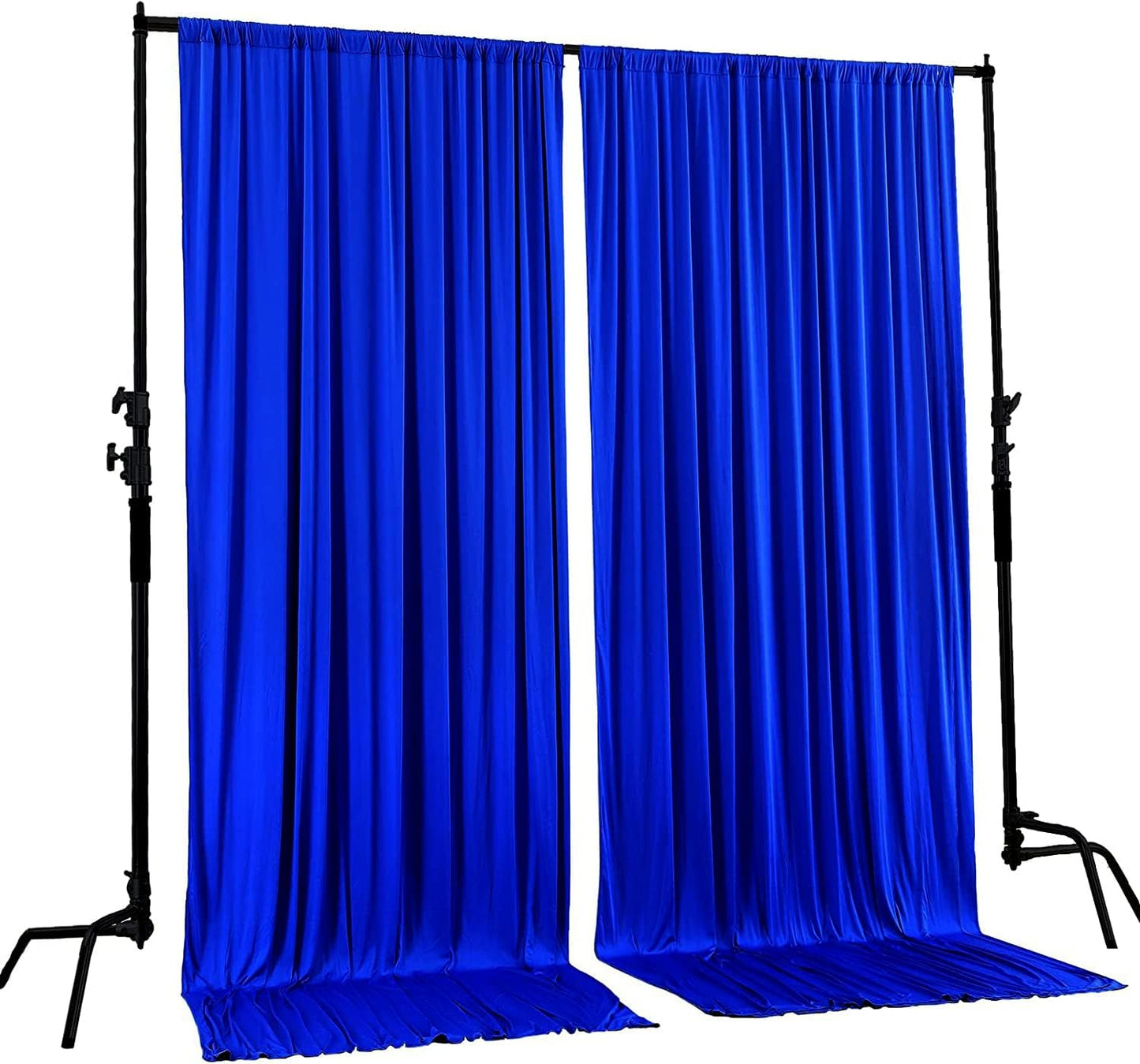 AK TRADING CO. 10 feet Wide x 12 feet Long Polyester Backdrop Drapes Curtains Panels with Rod Pockets - Wedding Ceremony Party Home Window Decorations - (Royal)