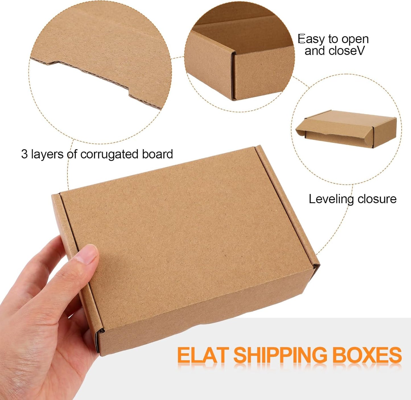 Qilery 100 Pcs Shipping Boxes Cardboard Gift Corrugated Cardboard Brown Boxes Mailer Packaging for Mailing Small Business Present (5.91 x 3.94 x 1.57 Inches)