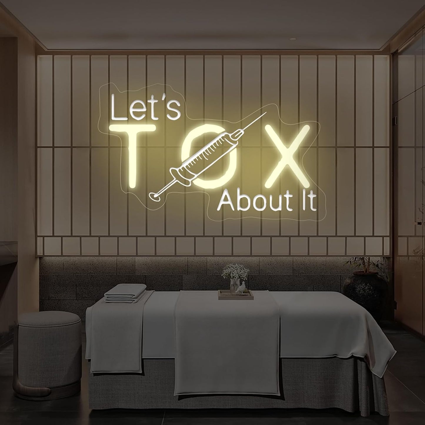 Let's Tox about it, Botox Business Sign, Injector Spa Studio Decor, Botox Art LED Light, Beauty Spa Sign, Medspa Decoration, 15.7"x9.4", Warm White