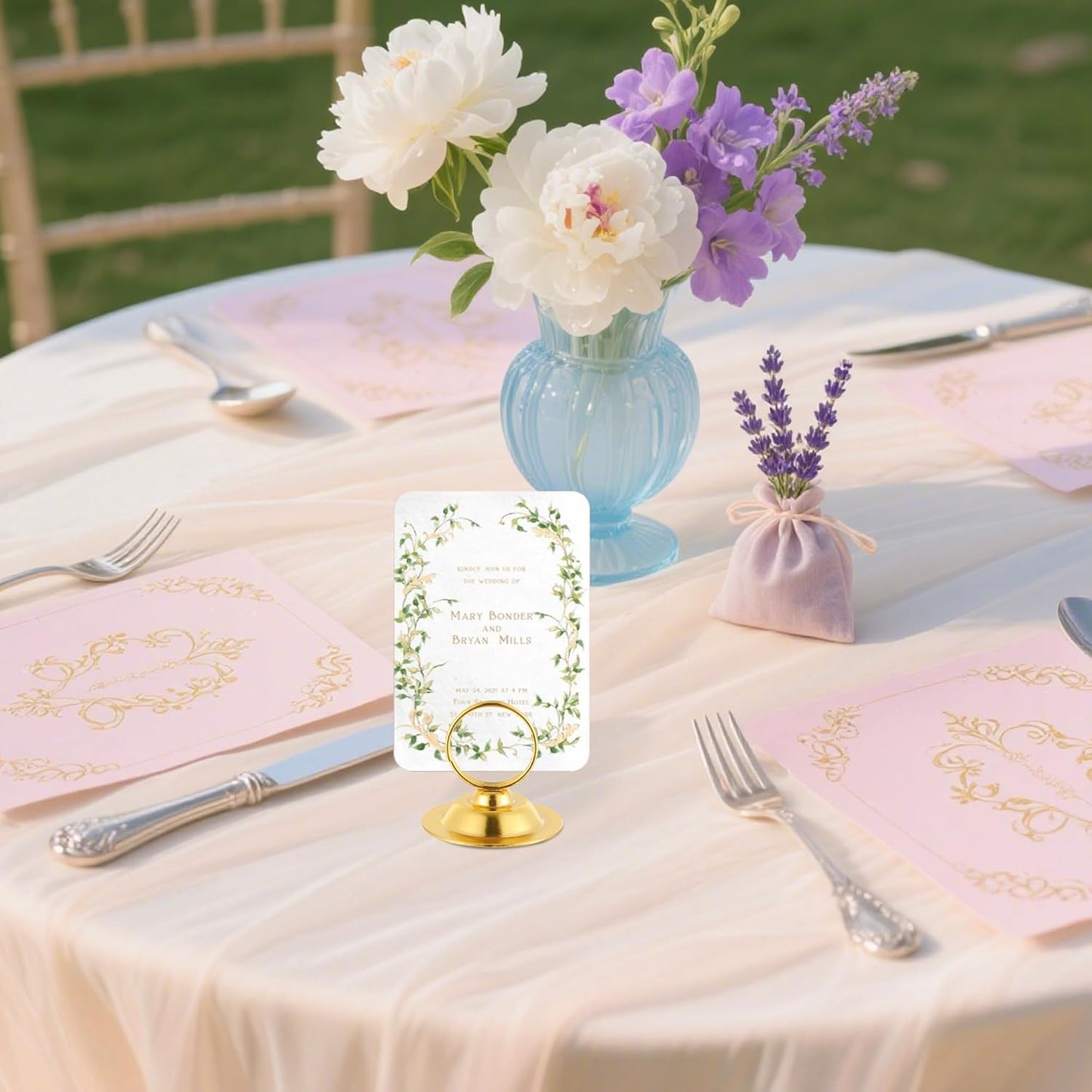 Urban Deco 16 PK Table Card Holder Place Card Holders Steel Card Holders for Photos, Food Signs, Memo Notes, Weddings, Restaurants, Birthday（Gold）