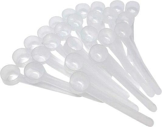 2 Teaspoon (2/3 Tablespoon | 10 mL) Long Handle Rounded Scoop for Measuring Coffee, Pet Food, Grains, Protein, Spices and Other Dry Goods (Pack of 25)