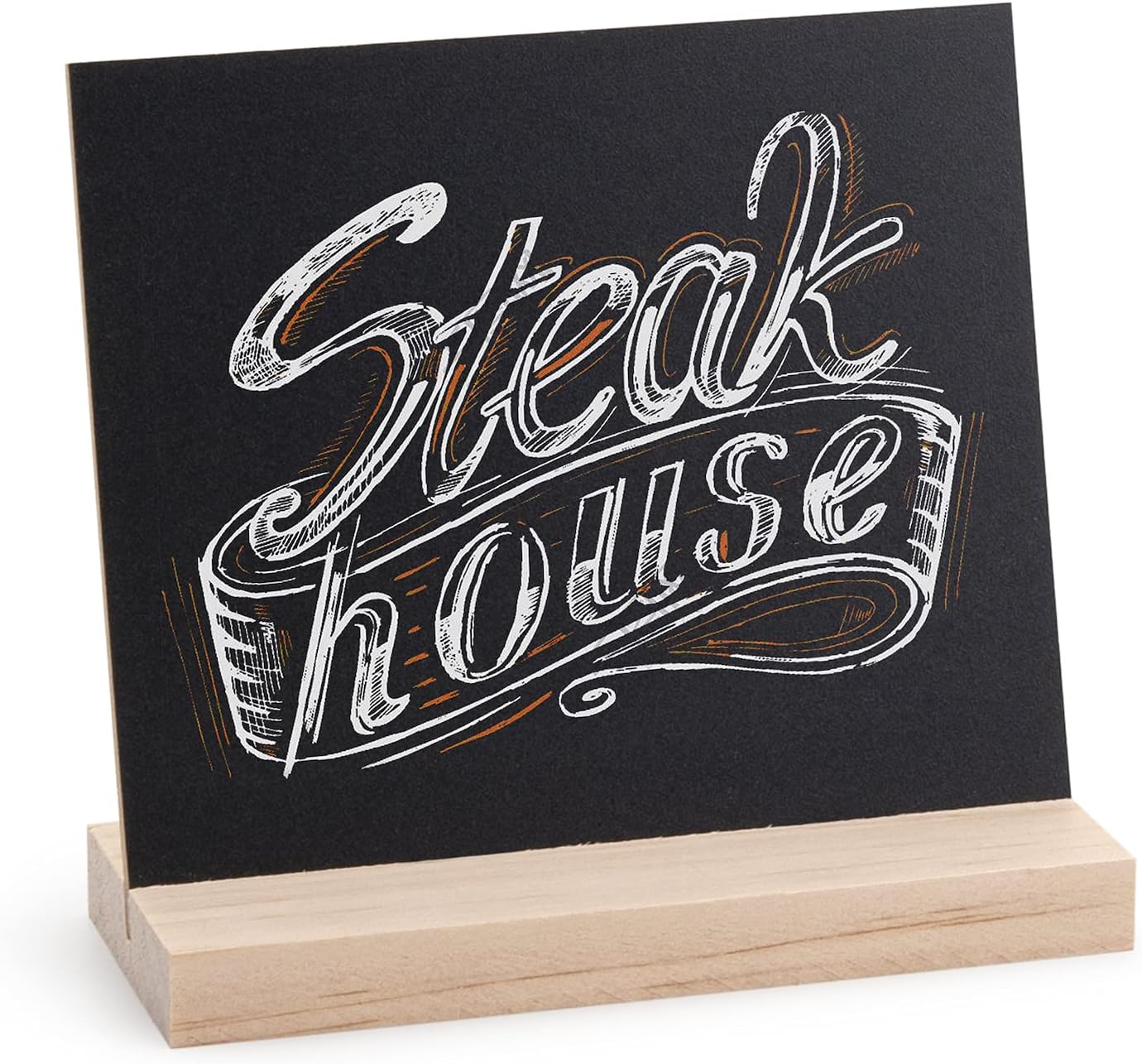 ONUPGO Chalkboard Signs with Wood Base Stands, 10X12cm Vintage Wooden Tabletop Decorative Chalkboard Sign, Message Chalkboard Sign for Party, Restaurant, Wedding, Set of 6