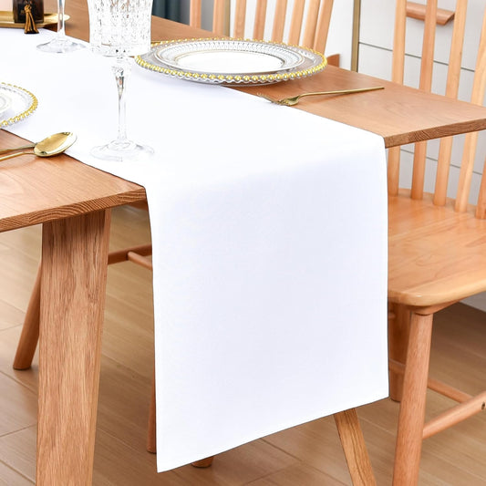 Farmhouse White Table Runner Dining Table Runners 72 Inches Long Coffee Table Runner for Dresser Living Room Bedroom Holiday Party Banquet 12X72 Inch