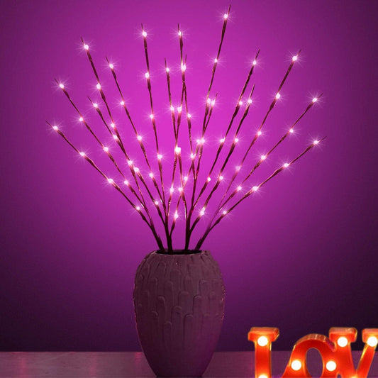 Led Branch Light Battery Operated Lighted Branches Vase Filler Willow Twig Lighted Branch 30 Inch 20 LED for Christmas Home Party Decoration Indoor Outdoor Use Pack of 2 Pink