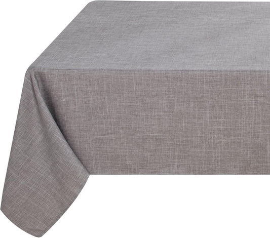 Fitable Linen Textured Tablecloth Rectangle Washable Fabric Flax Linen Table Cloth for 8 Foot Tables, Kitchen Table Cover for Gathering Dining, Party, Farmhouse, Reception (Stone, 54 x 108 Inch)