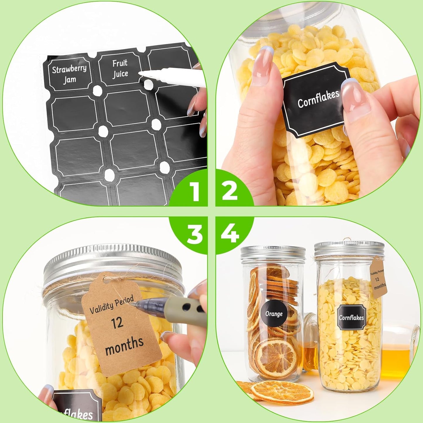 CycleMore 24oz 6 Pack Mason Glass Jars with AirTight Lids and Bands, Wide Mouth Canning Jars for Jelly, Jam, Honey, Wedding Favors, Spices and Herbs