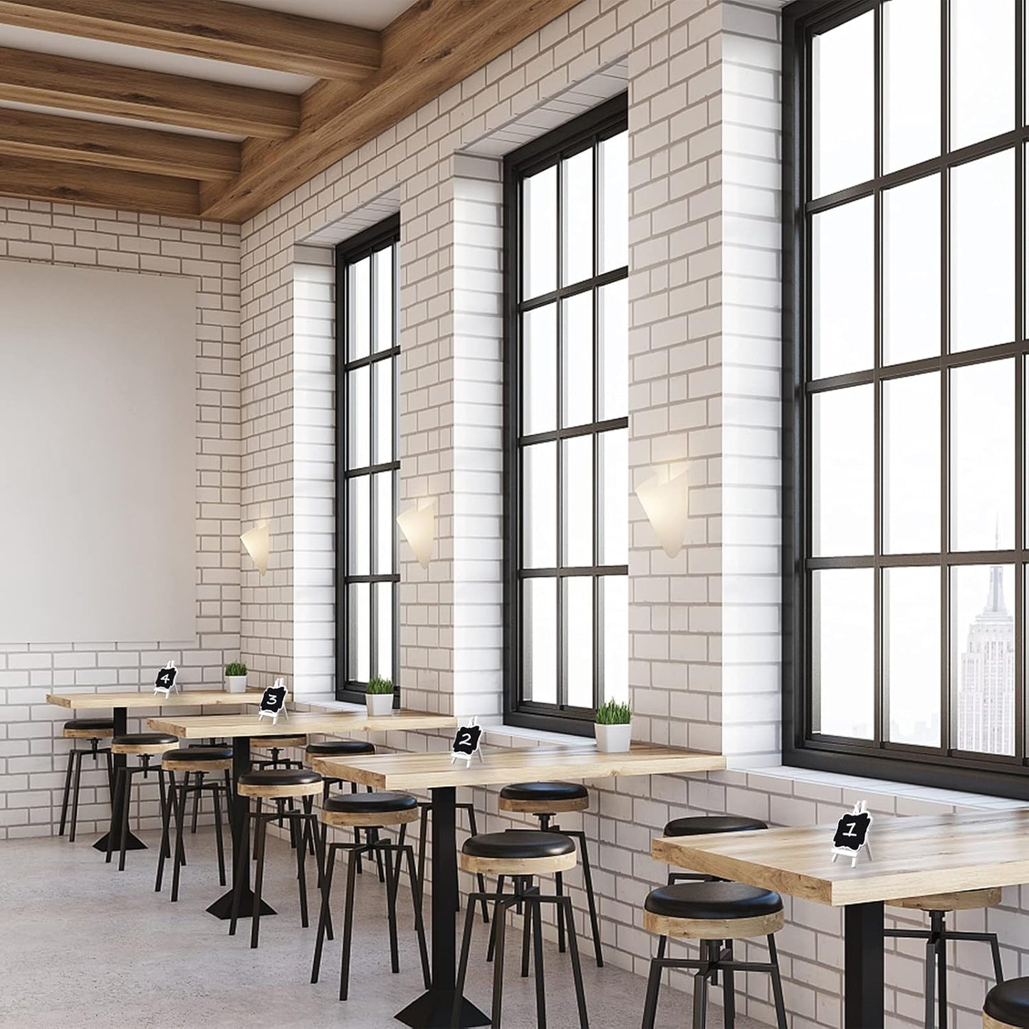 ULENDIS 10 Pack Mini Chalkboard Signs With Easel Stand, 3.9x2.9 Inch Small Wooden Labels, Reusable Blackboard Tags for Event Decoration, Wedding Signs, Cards, Tables, Party