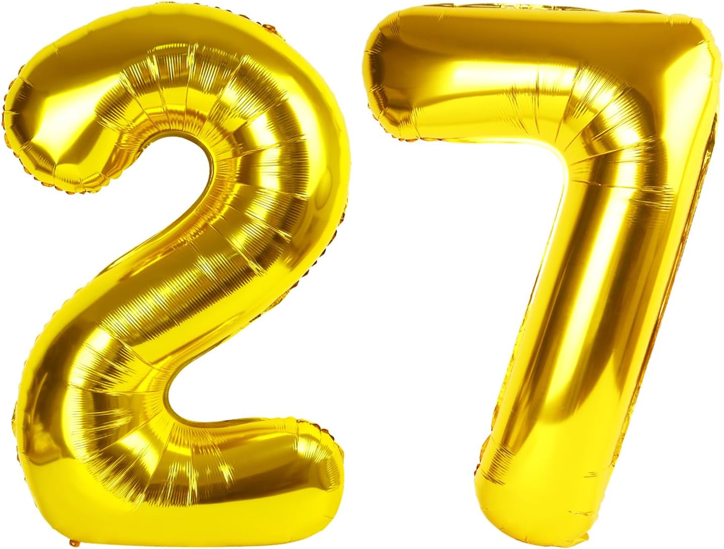 Gold Mylar Number 27 Balloon 40 inch, Number 27 Birthday Balloon for Boy Girl, Gold Foil 27 Balloon for 27 Birthday Party, Anniversary Celebration Number Balloons Decorations