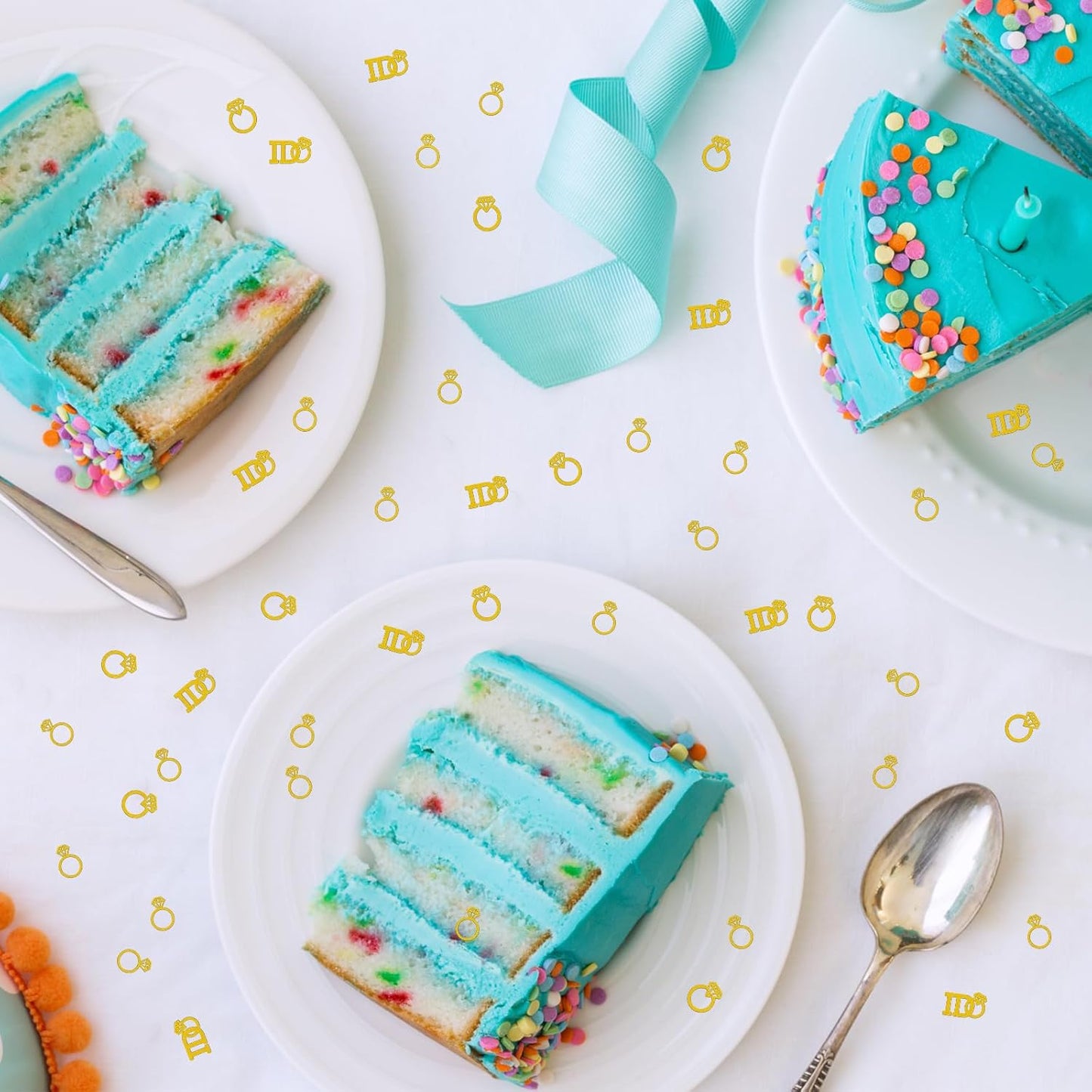 120 Pcs Wedding Confetti, Heart and Diamond Ring Shaped Confetti Decorations,I Do Engagement Party Table Scatter for Wedding or Engagement Decor.