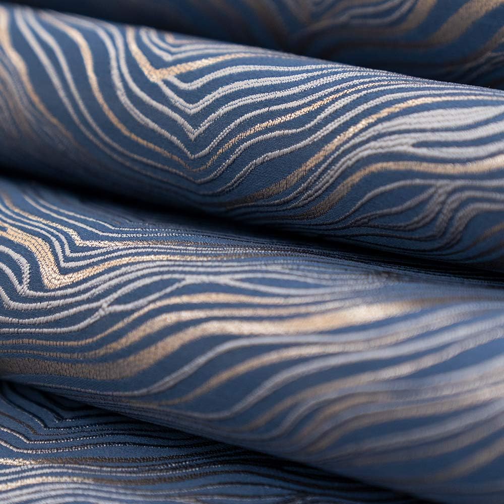 Avigers 12 x 90 Inch Decorative Luxury Abstract Striped Navy Blue Table Runners with Tassels for Home Living Room Bedroom Art Decor Wedding