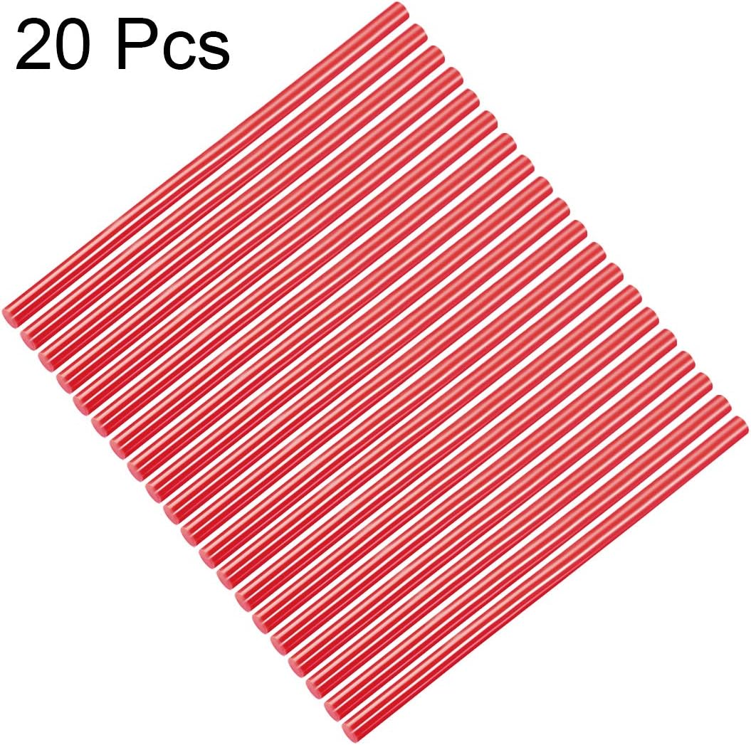 uxcell 20pcs Hot Glue Sticks for Glue Gun 7/16-inch x 10-inch Mini Hot Melt Adhesive Glue Stick Red