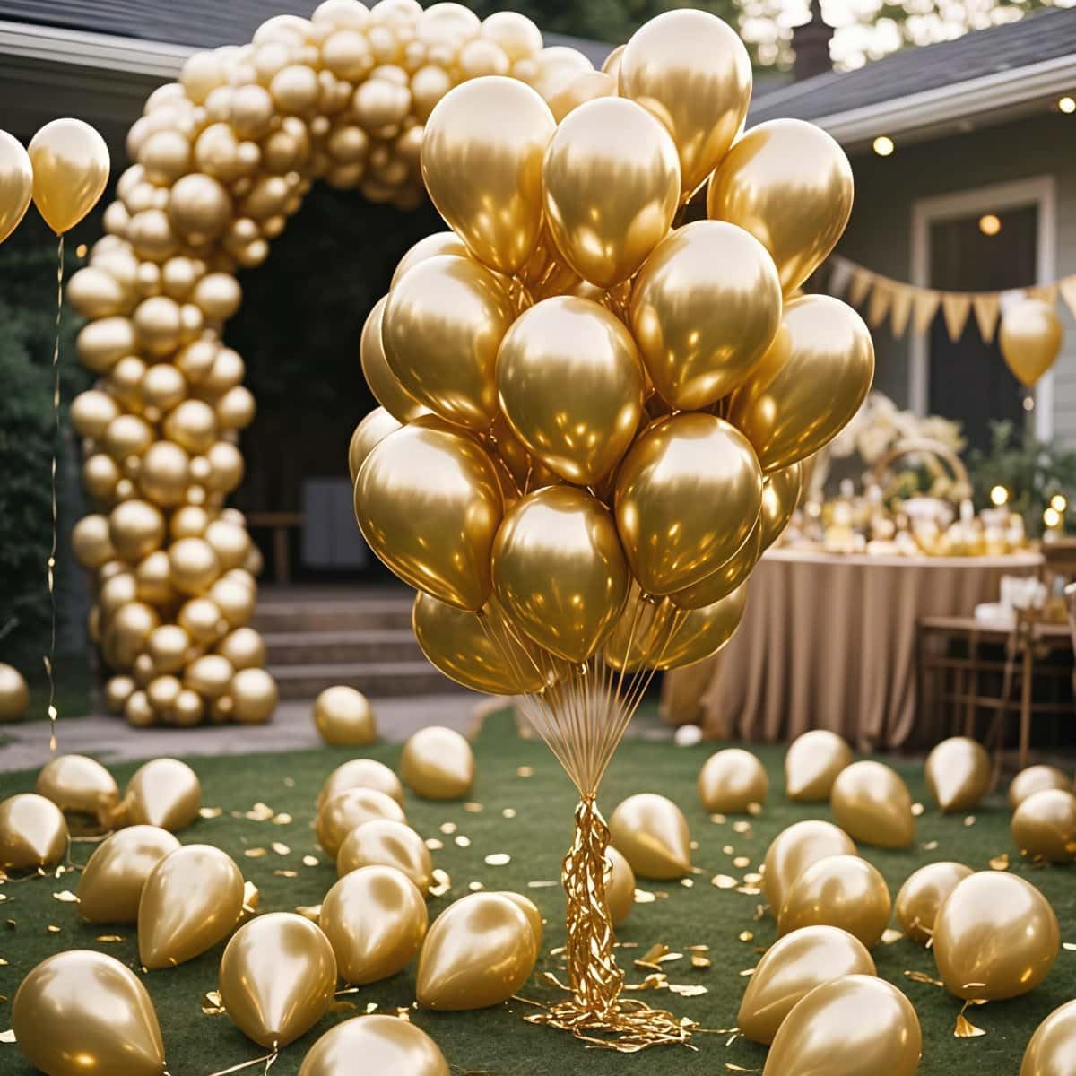 300 Pcs Gold Metallic Chrome Balloons 12 inch Gold Helium Party Balloon for Wedding Baby Shower Christmas Birthday Party Decoration