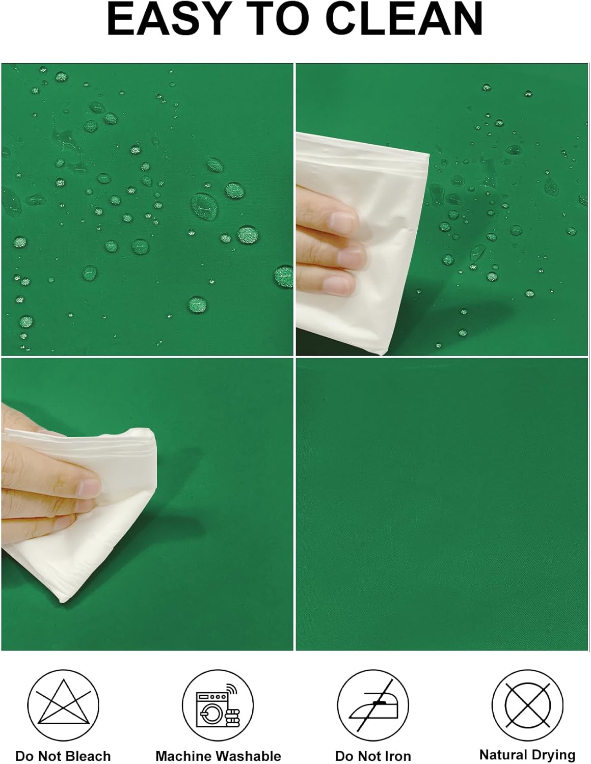 Fokitut 2 Pack Waterproof Round Tablecloth, 70 Inch, Stain Resistant and Wrinkle Polyester Table Cloth, Fabric Table Cover for Kitchen Dining, Wedding, Party, Holiday Dinner-Emerald