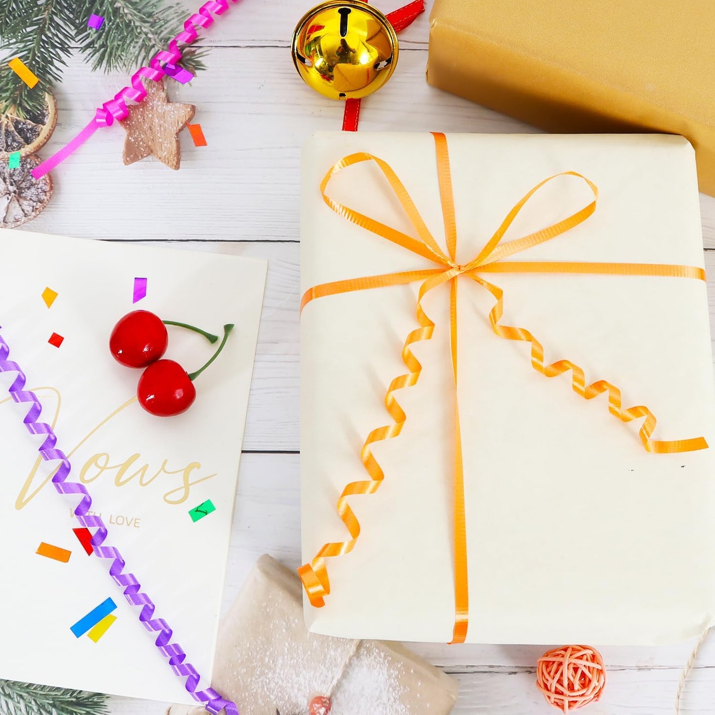 BEISHIDA 500 Yards Matte Orange Curling Ribbon Balloon String Crimped Ribbons for Gift Wrapping Ribbon for Birthday Halloween Fall Autumn Harvest Party Decoration Christmas Gift Wraps