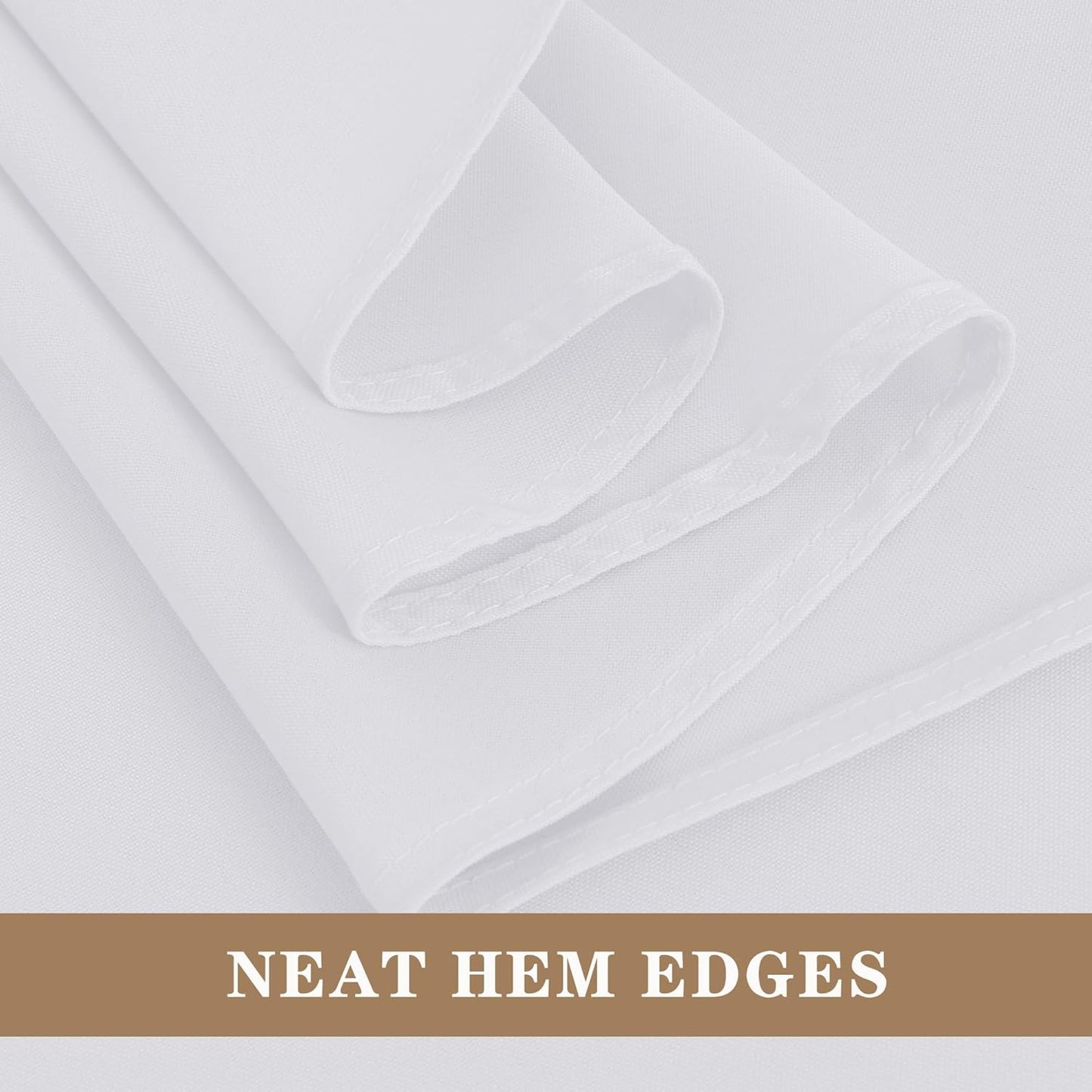 Fitable 6 Pack White Square Tablecloths - 70 x 70 Inches - Stain Resistant and Reusable Table Clothes, Polyester Fabric Table Covers for Dining, Card Tables, Coffee Tables