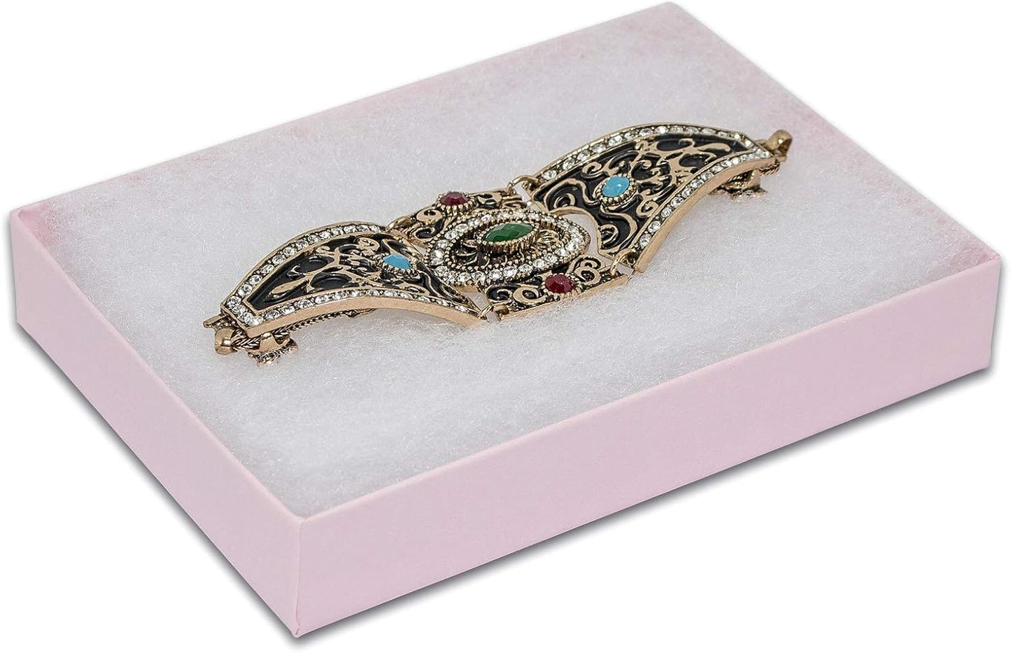 TheDisplayGuys - 25-Pack #53 Kraft Paper Cardboard Gift Boxes/Jewelry Cases w. Cotton Padding & Lid - Pink - (5.4" x 3.9" x 1.0")