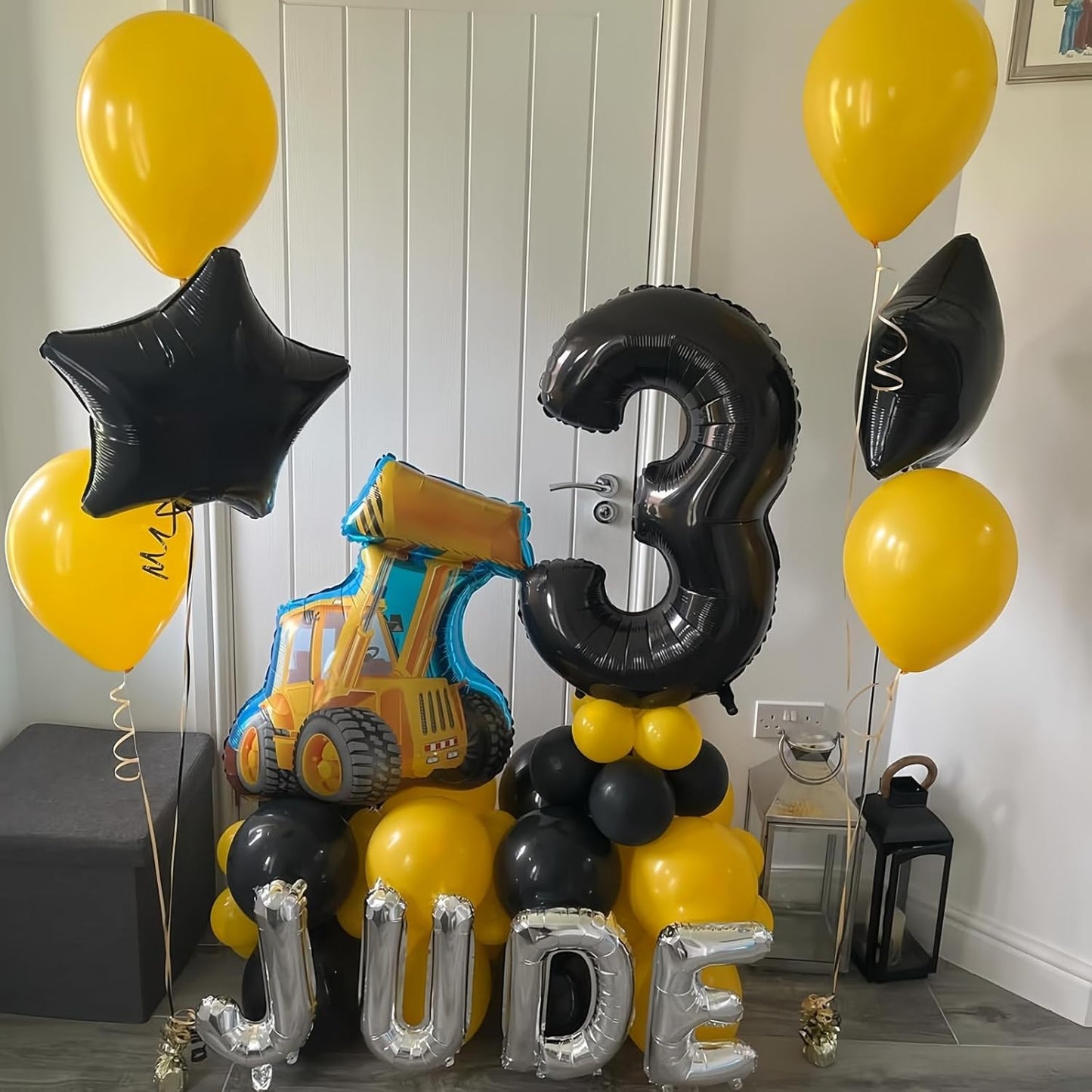 Black 4 Balloon Number,40 Inch Number 4 Balloon Large Black 4 Foil Mylar Helium Balloon for Birthday Party Decorations