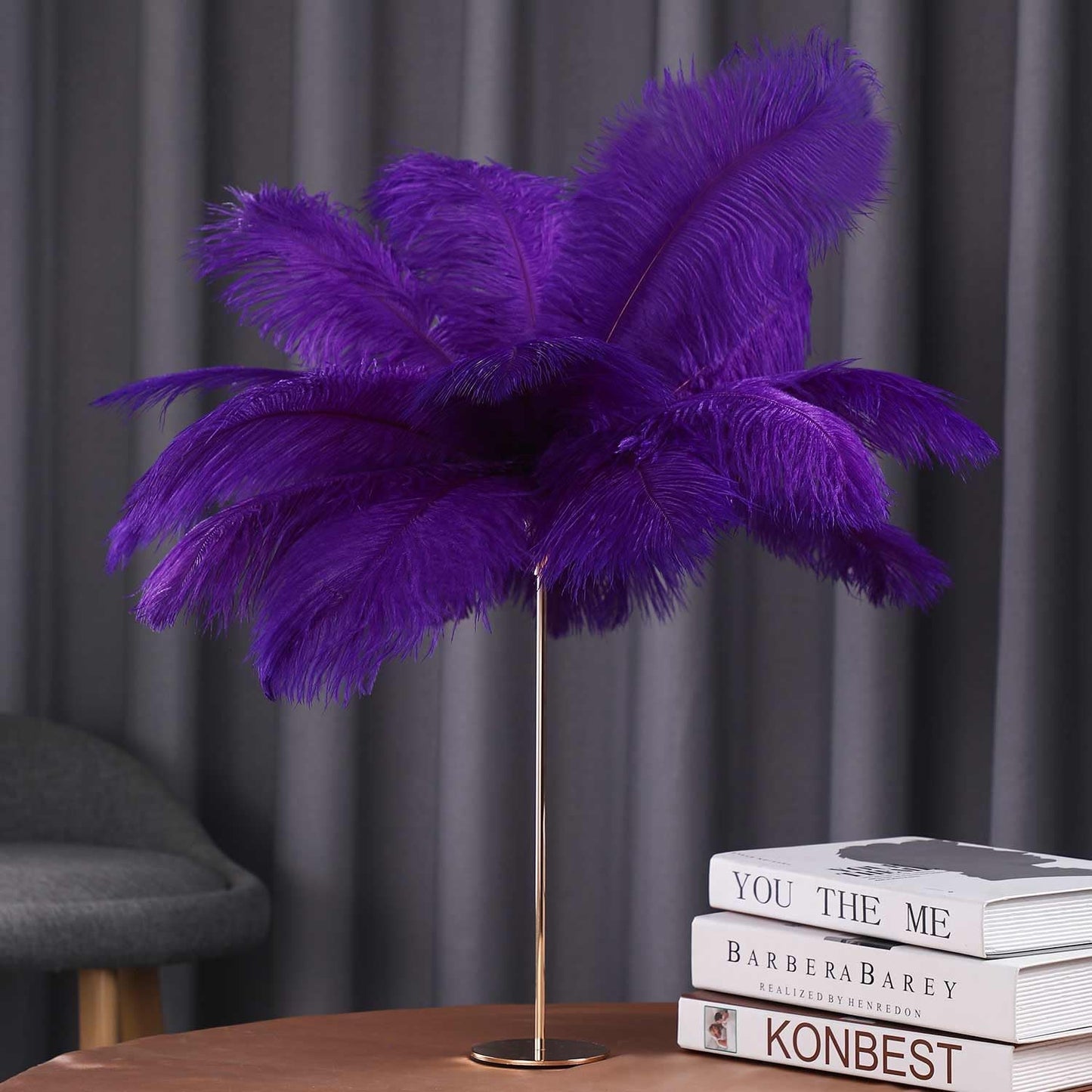 YAKRUNA 30PCS Purple Ostrich Feathers Bulk 12-14 Inches for Centerpieces for Wedding Birthday Gatsby Party, Decorative Plumes for Vase & Table & Christmas Tree Decor (30-35cm, Purple)